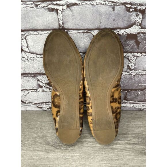 J. Crew Caramel Animal Print Patent Leather Ballet Flats Women’s Sz 9M US/40EU - Picture 13 of 16